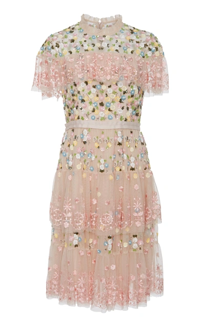 Shop Needle & Thread Tiered Anglais Dress In Pink