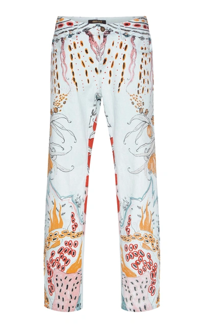 Shop Roberto Cavalli Cropped Pant In White