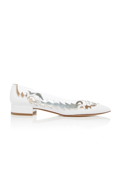 Shop Francesco Russo Ballerina Flat In White