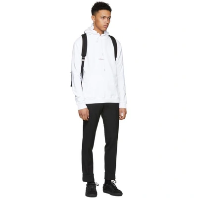 Shop Saint Laurent White Rive Gauche Hoodie In 9000 White