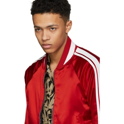 Shop Amiri Reversible Red And Black Track Jacket In Red/black