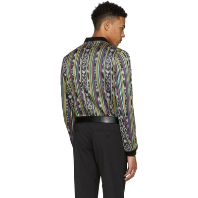 Shop Saint Laurent Reversible Multicolor Ikat Varsity Jacket In 8487 Multi