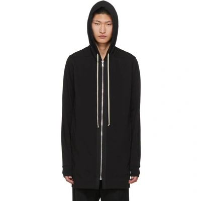 Shop Rick Owens Black Drawstring Hoodie In 09 Black