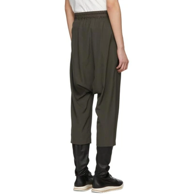 Shop Rick Owens Grey Drawstring Cropped Trousers In 78 Drkdust