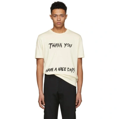 Shop 3.1 Phillip Lim / フィリップ リム 3.1 Phillip Lim Off-white Thank You Have A Nice Day Perfect T-shirt In Bone Bo270