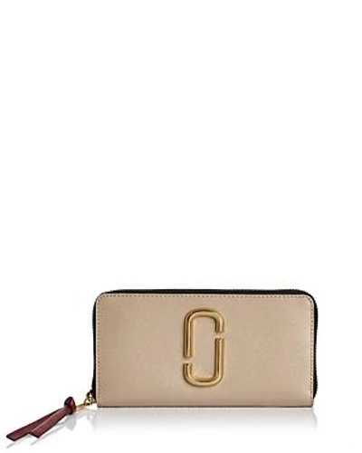 Shop Marc Jacobs Snapshot Standard Leather Continental Wallet In Slate Gray Multi/gold