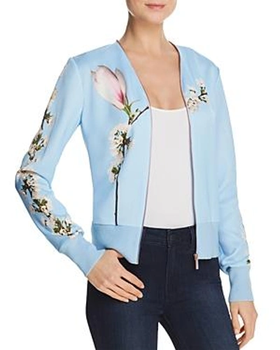 Shop Ted Baker Jayniee Harmony Bomber Jacket - 100% Exclusive In Pale Blue