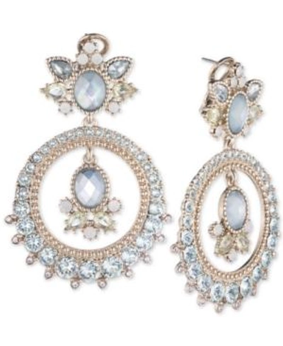 Shop Marchesa Crystal & Stone Orbital Chandelier Earrings In Blue