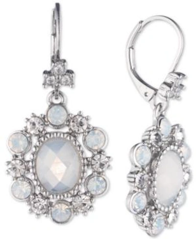 Shop Marchesa Multi-stone Oval Drop Earrings In Silver