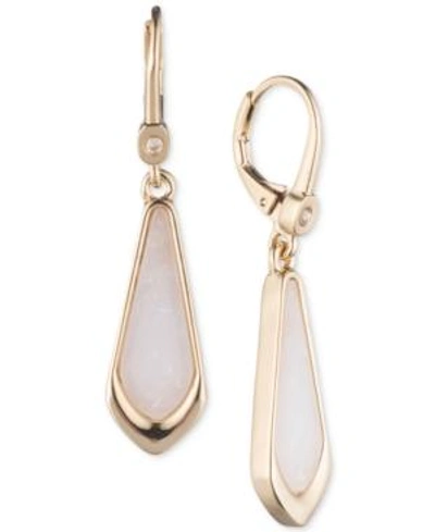 Shop Ivanka Trump Geometric Stone Drop Earrings In Pearl