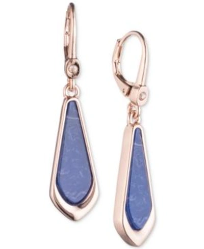 Shop Ivanka Trump Geometric Stone Drop Earrings In Blue