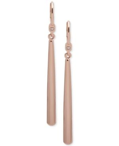 Shop Ivanka Trump Rose Gold-tone Linear Drop Earrings In Pink