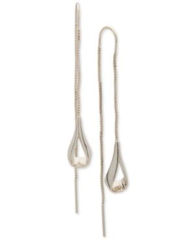Dkny Gold-tone Open Teardrop Threader Earrings In Gold
