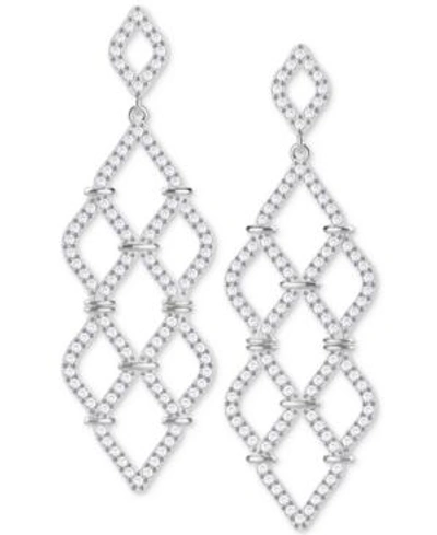 Shop Swarovski Silver-tone Crystal Pave Chandelier Earrings