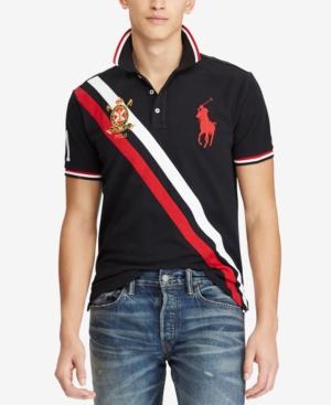 men's big pony custom slim fit mesh polo