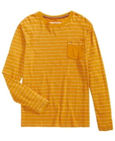 Shop Tommy Hilfiger Men's Woodson Stripe T-shirt In Yellow Spice