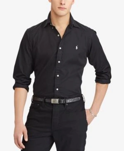 Shop Polo Ralph Lauren Men's Classic Fit Garment Dyed Chino Shirt In Polo Black