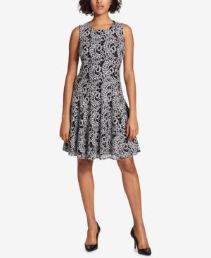 tommy hilfiger lace fit and flare dress
