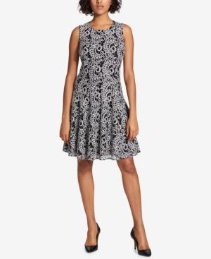tommy hilfiger dress black and white