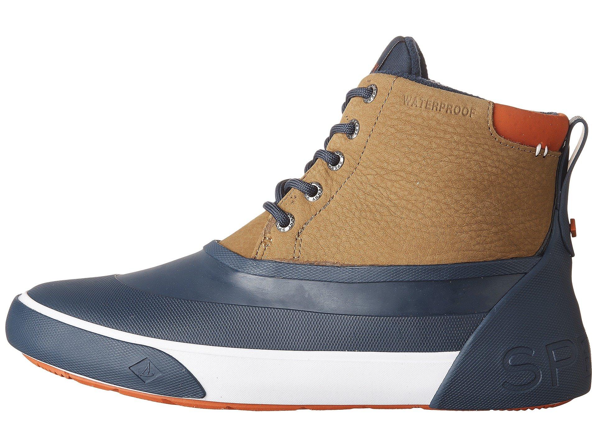 sperry cutwater deck boot tan navy