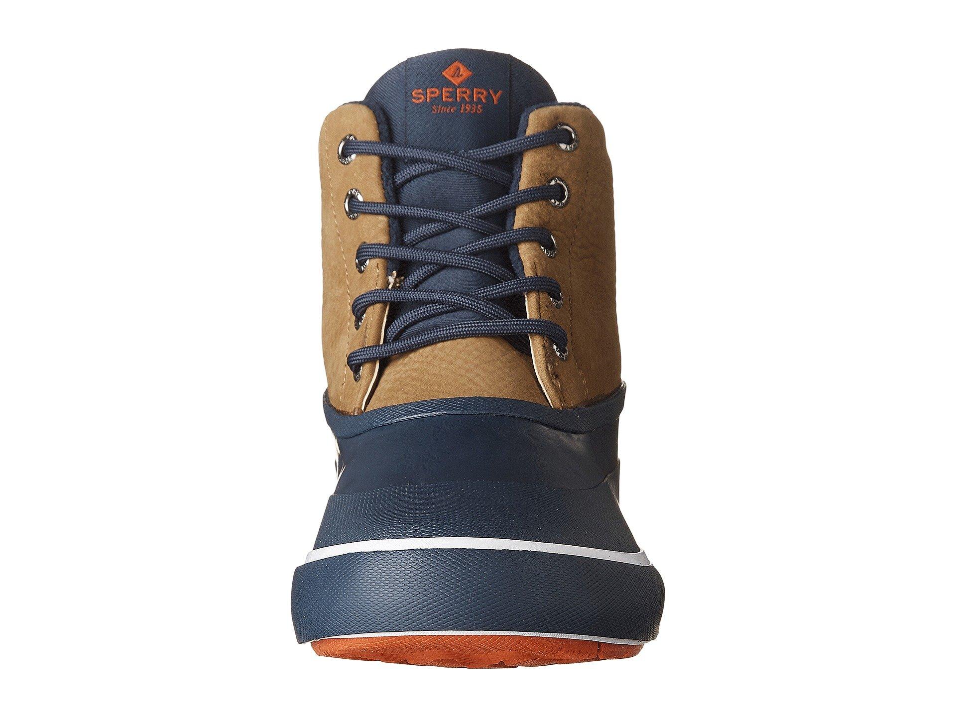 sperry cutwater deck boot tan navy