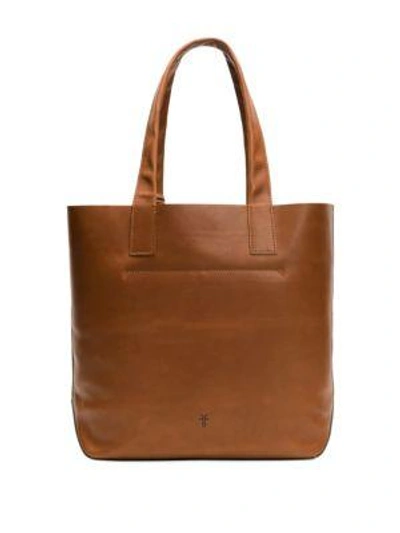 Shop Frye Carson Leather Tote In Cognac