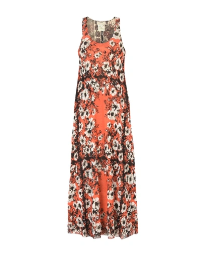 Shop Fuzzi 3/4 Length Dresses In Coral