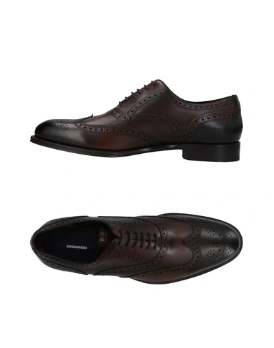 Shop Dsquared2 Lace-up Shoes In Dark Brown