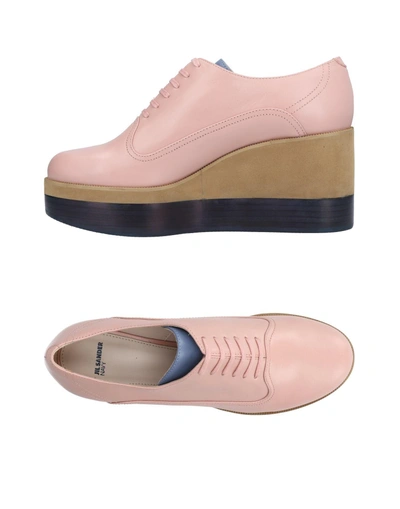 Shop Jil Sander Laced Shoes In Pink