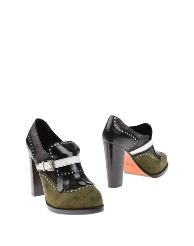 Shop Santoni Loafers In Military Green