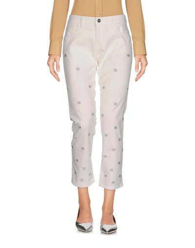 Shop Emporio Armani Cropped Pants In Ivory