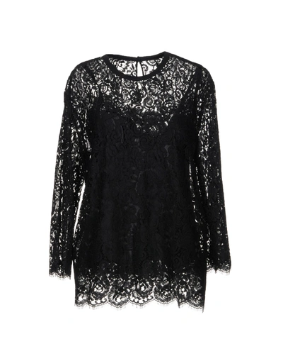 Shop Dolce & Gabbana Woman Top Black Size 4 Cotton, Viscose, Polyamide