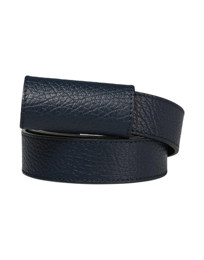 Shop Maison Margiela Leather Belt In Dark Blue