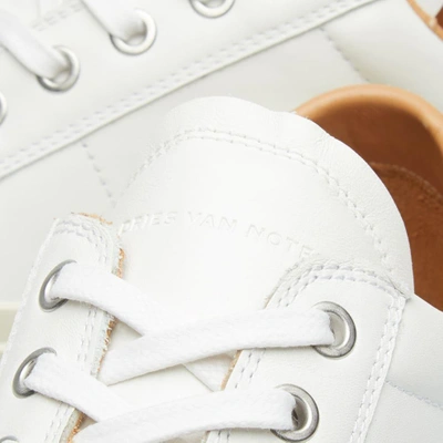 Shop Dries Van Noten Leather Sneaker In White