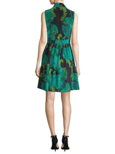 Shop Kobi Halperin Printed Sleeveless Silk Dress In Sea Green Multi