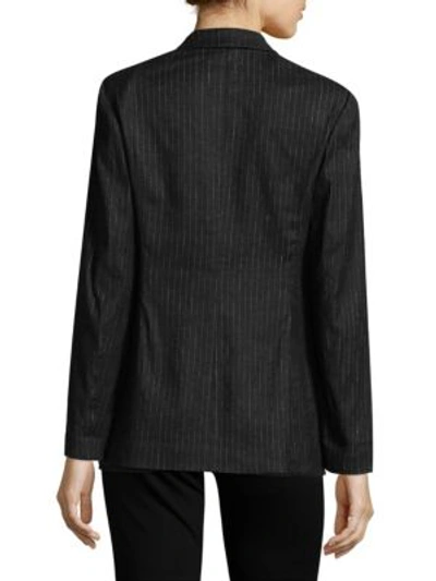 Shop Kobi Halperin Striped Embellished Suit Jacket In Black White