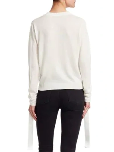 Shop Noir Kei Ninomiya Ribbon Sweater In White