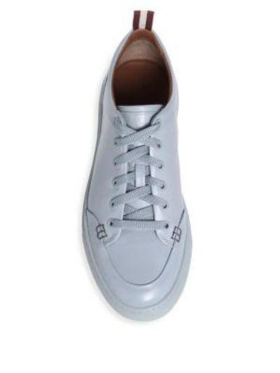 Shop Bally Helliot Leather Low-top Sneaker In Ocean Spray Wash