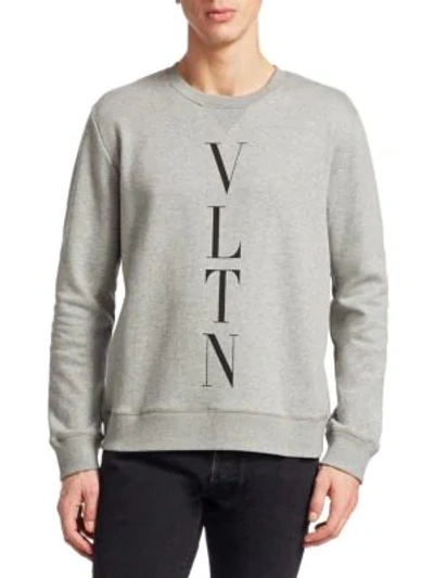 Shop Valentino Logo Sweatshirt In Grey