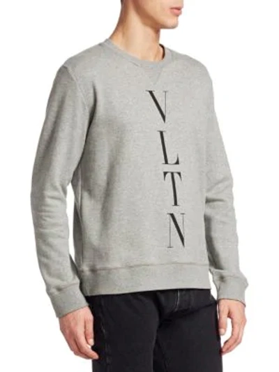 Shop Valentino Logo Sweatshirt In Grey