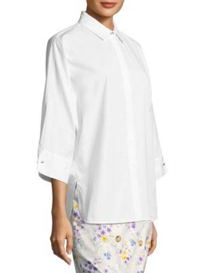 Shop Max Mara Xanadu Button Down Shirt In Optical White