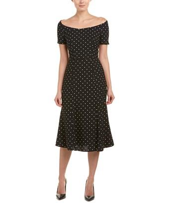 black halo midi dress