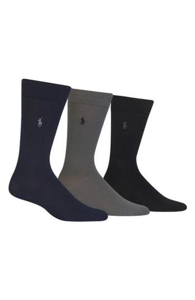 Shop Polo Ralph Lauren Assorted 3-pack Supersoft Socks In Navy Multi