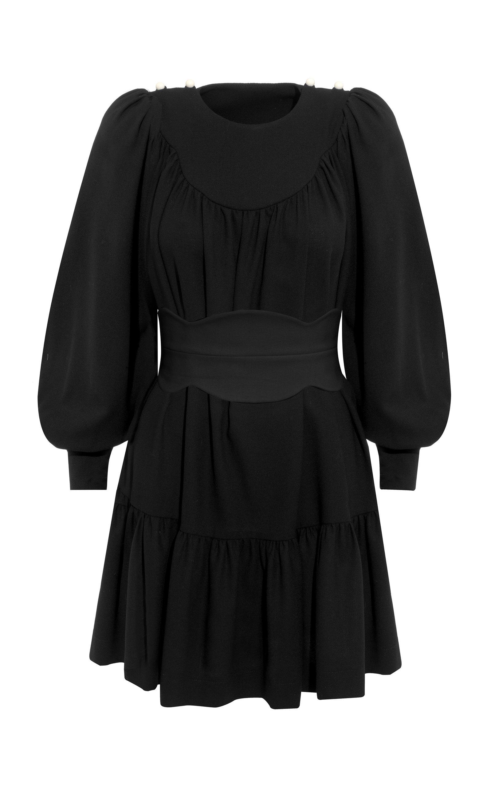 Anna Mason Venus Belted Mini Dress In Black | ModeSens