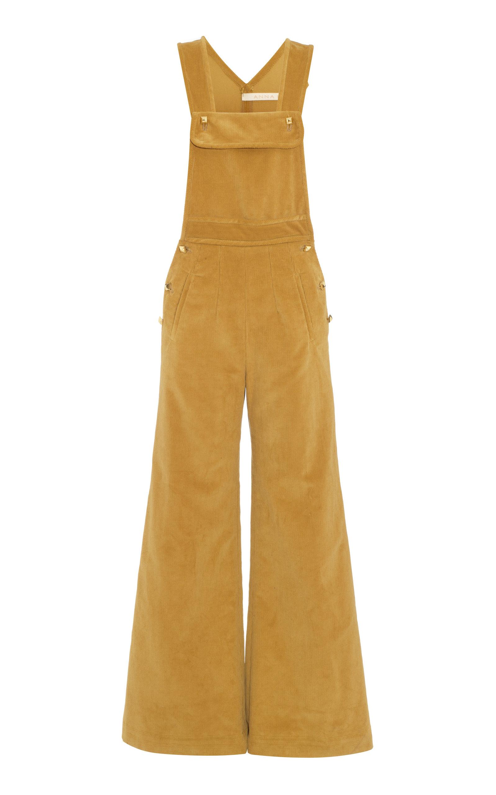 yellow corduroy dungarees
