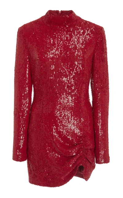 Shop Zeynep Arcay Sequin Embellished Dress In Red