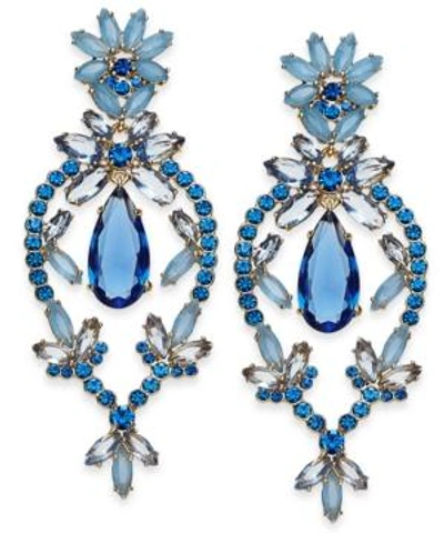 Shop Kate Spade New York Gold-tone Colored Stone Chandelier Earrings In Blue Multi