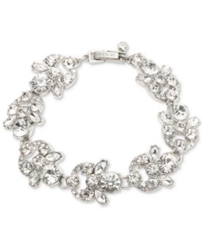 Shop Givenchy Crystal Cluster Flex Bracelet In Silver