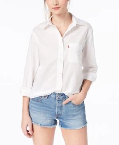 Shop Levi's Ryan Cotton Boyfriend Shirt In Bright White