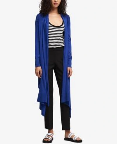 Shop Dkny Waterfall Cardigan, Created For Macy's In Ink Blue